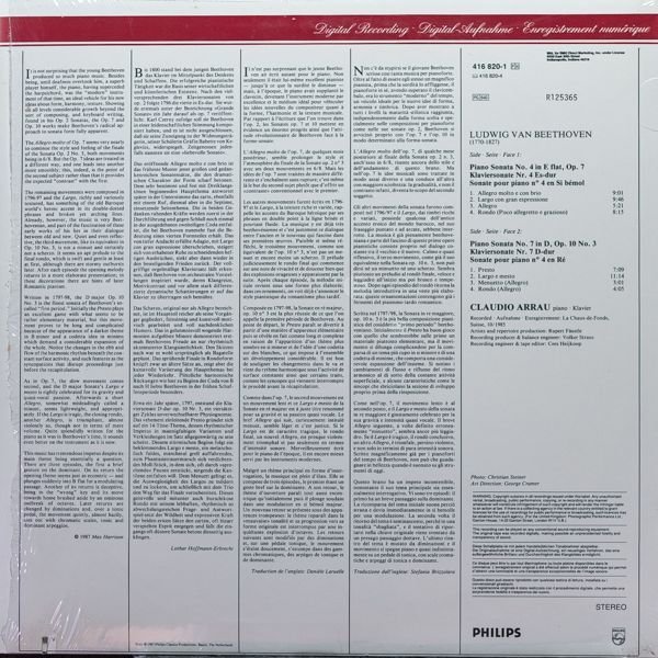 クラウディオ・アラウ（pf）/ベートーヴェン：ピアノ・ソナタOp.7u0026Op.10/3｜🔴レコード/クラシック-器楽曲：（ピアノ、他）｜Cricket  Record